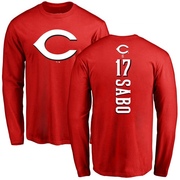 Men's Cincinnati Reds Chris Sabo ＃17 Backer Long Sleeve T-Shirt - Red