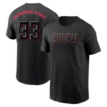 Men's Cincinnati Reds Christian Encarnacion-Strand ＃33 2023 City Connect Name & Number T-Shirt - Black