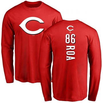 Men's Cincinnati Reds Christian Roa ＃86 Backer Long Sleeve T-Shirt - Red