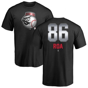 Men's Cincinnati Reds Christian Roa ＃86 Midnight Mascot T-Shirt - Black