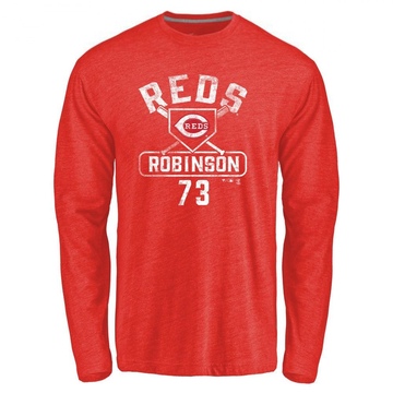 Men's Cincinnati Reds Chuckie Robinson ＃73 Base Runner Long Sleeve T-Shirt - Red