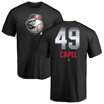 Men's Cincinnati Reds Conner Capel ＃49 Midnight Mascot T-Shirt - Black
