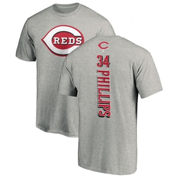 Men's Cincinnati Reds Connor Phillips ＃34 Backer T-Shirt Ash