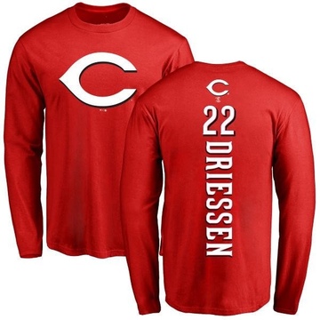 Men's Cincinnati Reds Dan Driessen ＃22 Backer Long Sleeve T-Shirt - Red