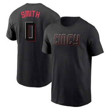 Men's Cincinnati Reds Dominic Smith ＃0 2023 City Connect Name & Number T-Shirt - Black