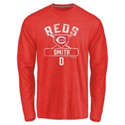 Men's Cincinnati Reds Dominic Smith ＃0 Base Runner Long Sleeve T-Shirt - Red