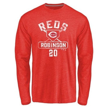 Men's Cincinnati Reds Frank Robinson ＃20 Base Runner Long Sleeve T-Shirt - Red