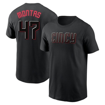 Men's Cincinnati Reds Frankie Montas ＃47 2023 City Connect Name & Number T-Shirt - Black