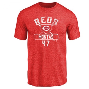 Men's Cincinnati Reds Frankie Montas ＃47 Base Runner T-Shirt - Red