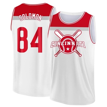 Men's Cincinnati Reds Jared Solomon ＃84 Legend Baseball Tank Top - White/Red