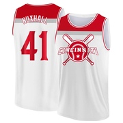 Men's Cincinnati Reds Joe Nuxhall ＃41 Legend Baseball Tank Top - White/Red