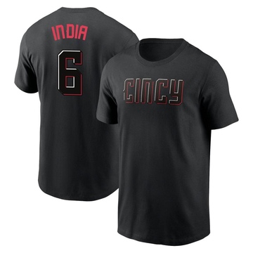 Men's Cincinnati Reds Jonathan India ＃6 2023 City Connect Name & Number T-Shirt - Black