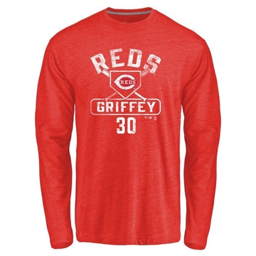 Men's Cincinnati Reds Ken Griffey ＃30 Base Runner Long Sleeve T-Shirt - Red