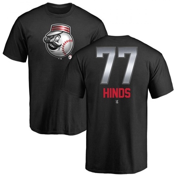 Men's Cincinnati Reds Rece Hinds ＃77 Midnight Mascot T-Shirt - Black