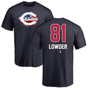 Men's Cincinnati Reds Rhett Lowder ＃81 Name and Number Banner Wave T-Shirt - Navy