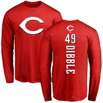 Men's Cincinnati Reds Rob Dibble ＃49 Backer Long Sleeve T-Shirt - Red