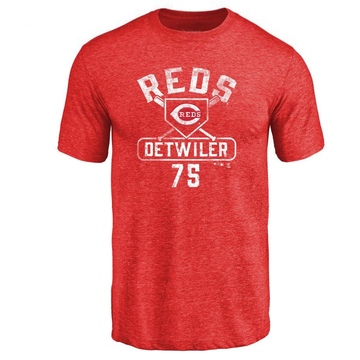 Men's Cincinnati Reds Ross Detwiler ＃75 Base Runner T-Shirt - Red