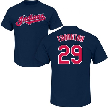 Men's Cleveland Guardians Andre Thornton ＃29 Roster Name & Number T-Shirt - Navy