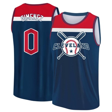 Men's Cleveland Guardians Andres Gimenez ＃0 Legend Baseball Tank Top - Navy/Red