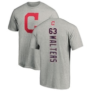 Men's Cleveland Guardians Andrew Walters ＃63 Backer T-Shirt Ash