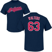 Men's Cleveland Guardians Andrew Walters ＃63 Roster Name & Number T-Shirt - Navy