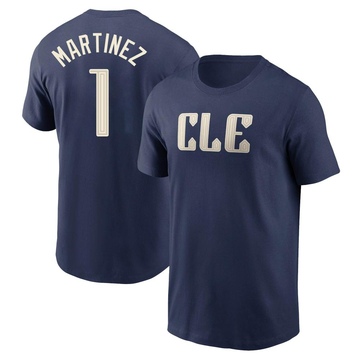 Men's Cleveland Guardians Angel Martinez ＃1 2024 City Connect T-Shirt - Navy