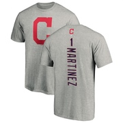 Men's Cleveland Guardians Angel Martinez ＃1 Backer T-Shirt Ash