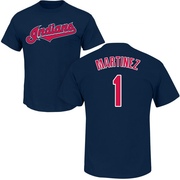 Men's Cleveland Guardians Angel Martinez ＃1 Roster Name & Number T-Shirt - Navy