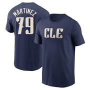 Men's Cleveland Guardians Angel Martinez ＃79 2024 City Connect T-Shirt - Navy