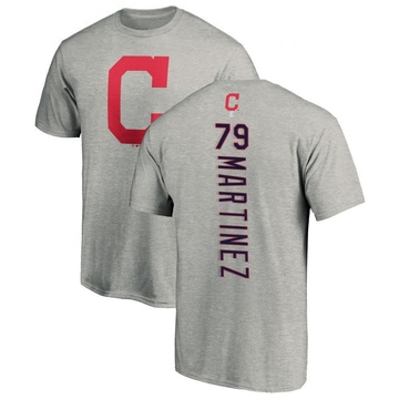 Men's Cleveland Guardians Angel Martinez ＃79 Backer T-Shirt Ash