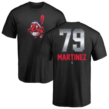 Men's Cleveland Guardians Angel Martinez ＃79 Midnight Mascot T-Shirt - Black