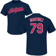 Men's Cleveland Guardians Angel Martinez ＃79 Roster Name & Number T-Shirt - Navy