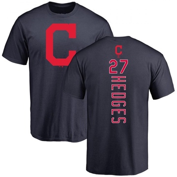 Men's Cleveland Guardians Austin Hedges ＃27 Backer T-Shirt - Navy