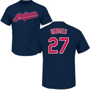 Men's Cleveland Guardians Austin Hedges ＃27 Roster Name & Number T-Shirt - Navy