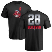 Men's Cleveland Guardians Bert Blyleven ＃28 Midnight Mascot T-Shirt - Black