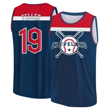 Men's Cleveland Guardians Bob Feller ＃19 Legend Baseball Tank Top - Navy/Red