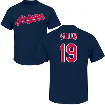 Men's Cleveland Guardians Bob Feller ＃19 Roster Name & Number T-Shirt - Navy