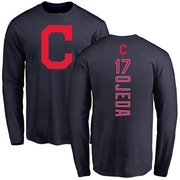 Men's Cleveland Guardians Bob Ojeda ＃17 Backer Long Sleeve T-Shirt - Navy