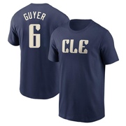 Men's Cleveland Guardians Brandon Guyer ＃6 2024 City Connect T-Shirt - Navy