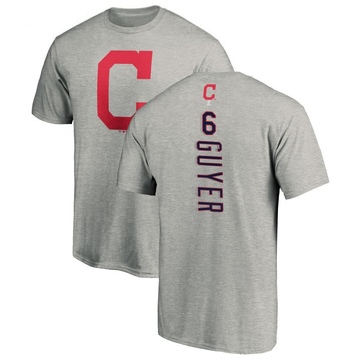 Men's Cleveland Guardians Brandon Guyer ＃6 Backer T-Shirt Ash