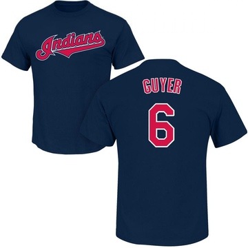 Men's Cleveland Guardians Brandon Guyer ＃6 Roster Name & Number T-Shirt - Navy