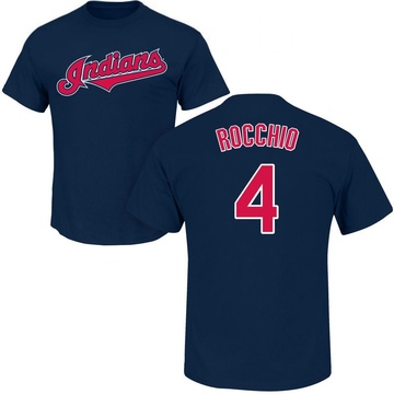 Men's Cleveland Guardians Brayan Rocchio ＃4 Roster Name & Number T-Shirt - Navy