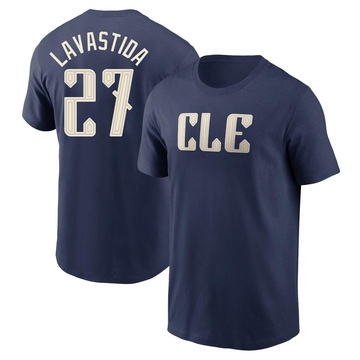 Men's Cleveland Guardians Bryan Lavastida ＃27 2024 City Connect T-Shirt - Navy