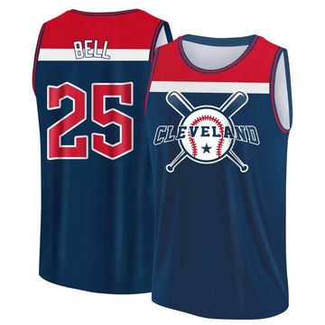 Men's Cleveland Guardians Buddy Bell ＃25 Legend Baseball Tank Top - Navy/Red