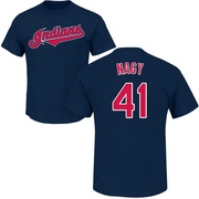 Men's Cleveland Guardians Charles Nagy ＃41 Roster Name & Number T-Shirt - Navy