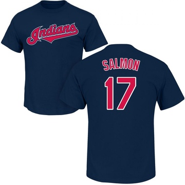 Men's Cleveland Guardians Chico Salmon ＃17 Roster Name & Number T-Shirt - Navy