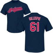 Men's Cleveland Guardians Connor Gillispie ＃61 Roster Name & Number T-Shirt - Navy