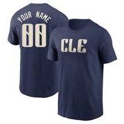 Men's Cleveland Guardians Custom ＃00 2024 City Connect T-Shirt - Navy