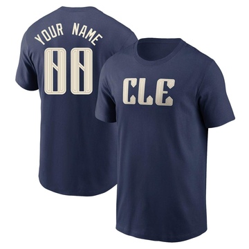 Men's Cleveland Guardians Custom ＃00 2024 City Connect T-Shirt - Navy