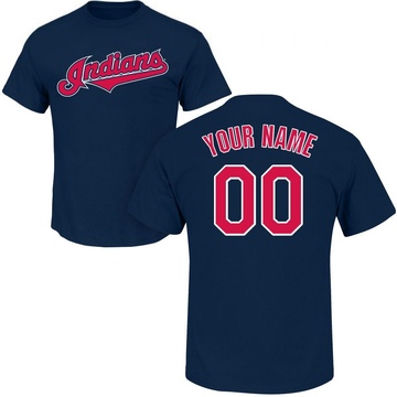 Men's Cleveland Guardians Custom ＃00 Roster Name & Number T-Shirt - Navy